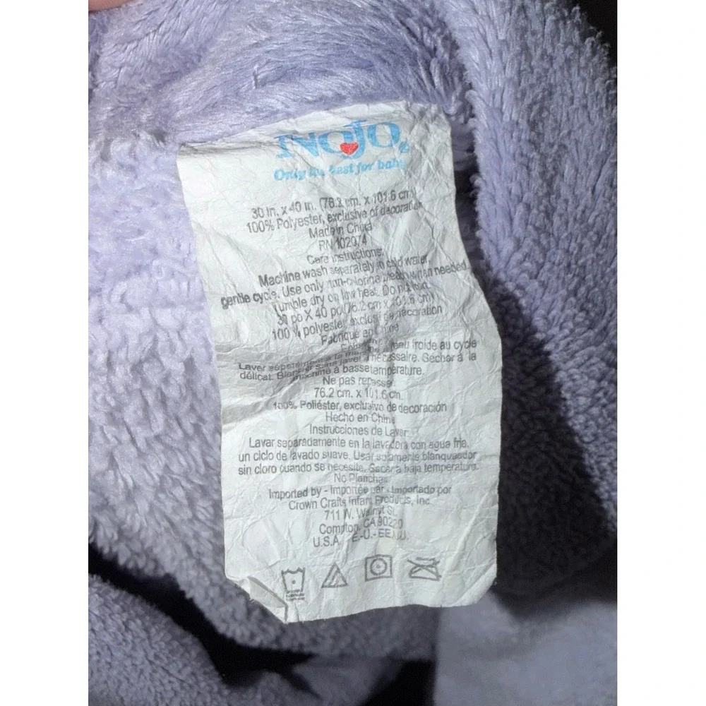 NoJo Lavender Purple Butterfly Plush Baby Blanket Fleece 30x40